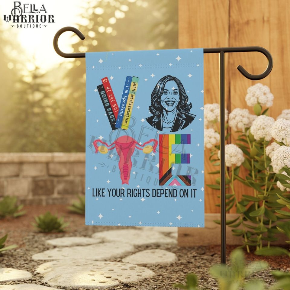 Kamala Harris Vote Garden Flag, Democrat Equality Yard Sign,