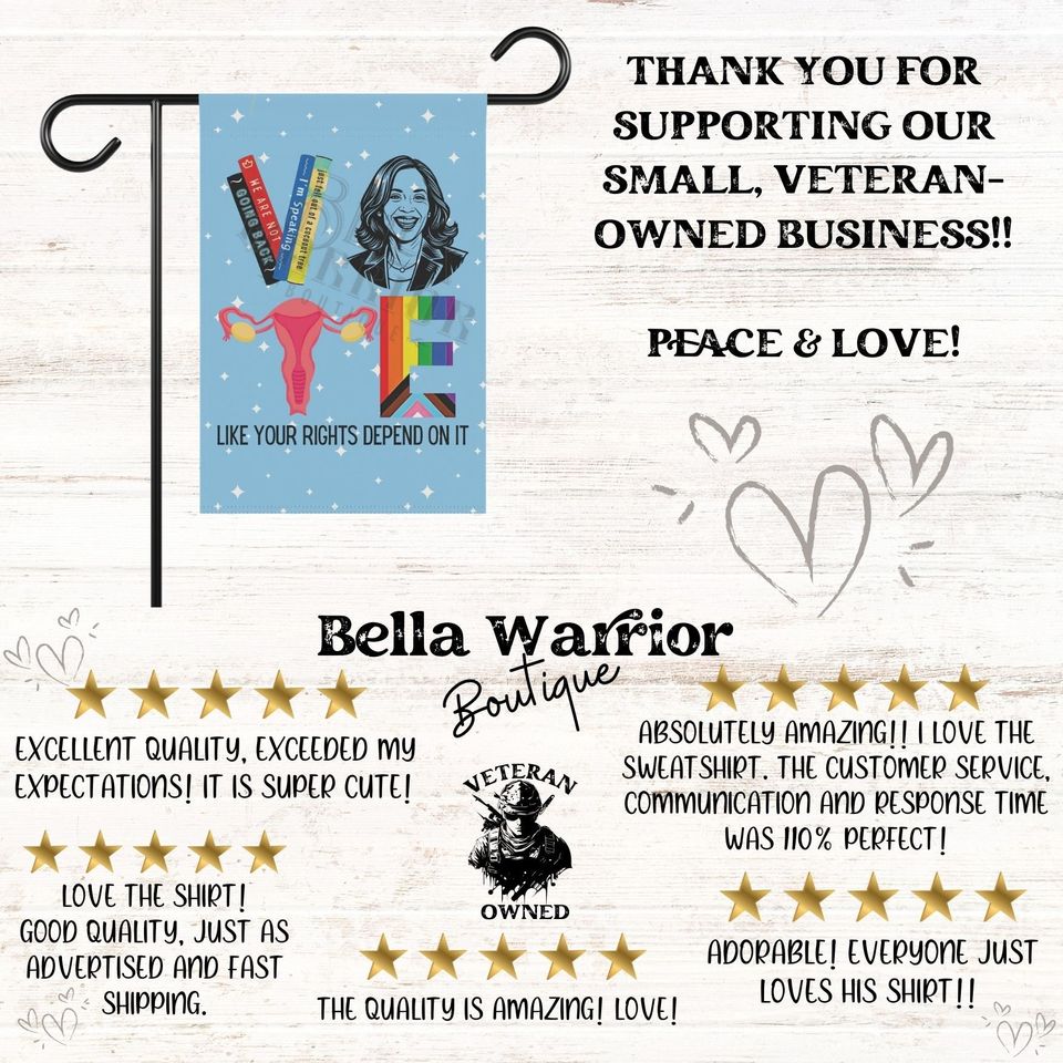 Kamala Harris Vote Garden Flag, Democrat Equality Yard Sign,