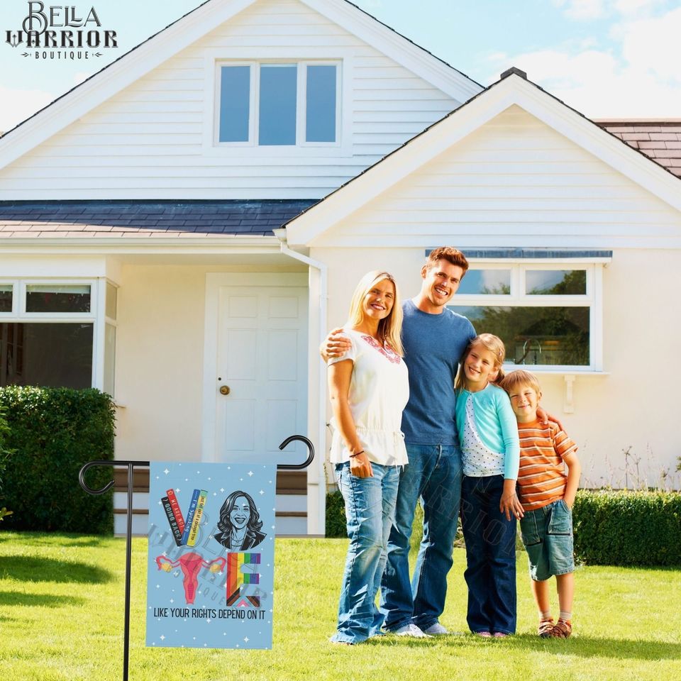 Kamala Harris Vote Garden Flag, Democrat Equality Yard Sign,