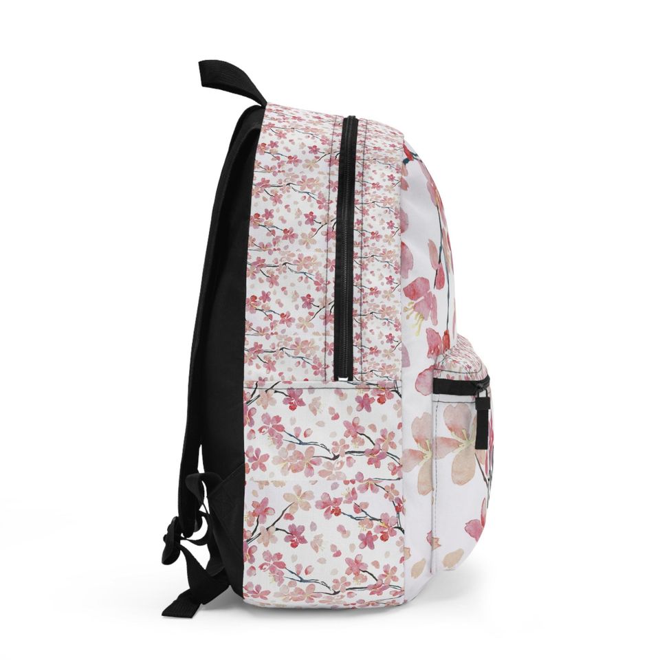 Watercolor pink flowers backpack , Custom flower pattern Backpack ,back to school, Pre-k Grad school,high school, Personalized backpack