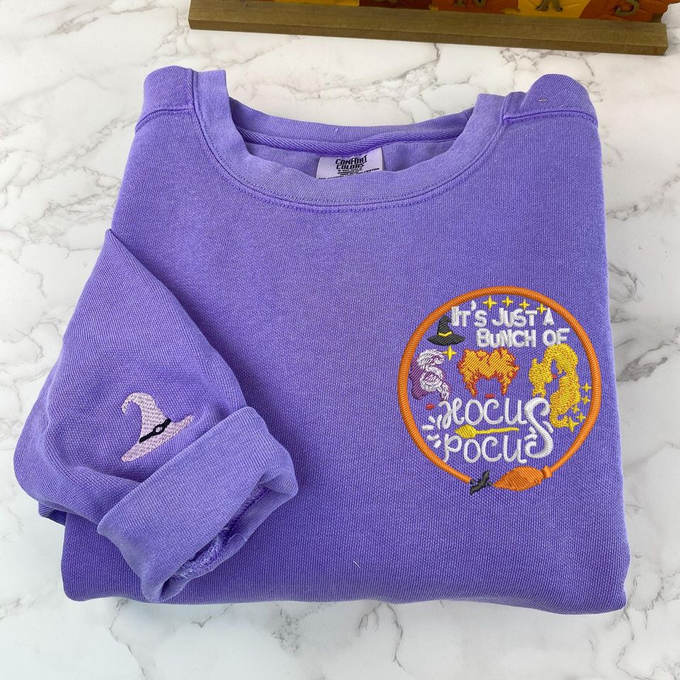 Halloween Hocus Pocus Sanderson Sisters Embroidered Sweatshirt