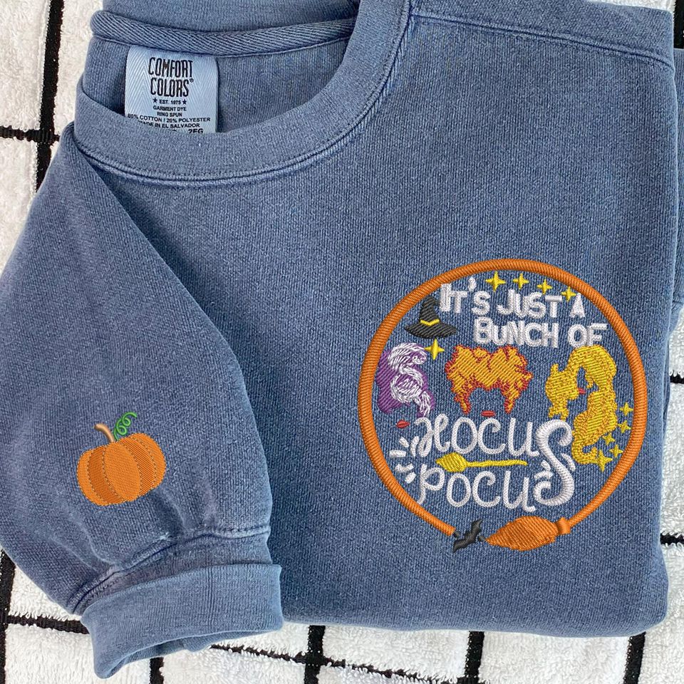 Halloween Hocus Pocus Sanderson Sisters Embroidered Sweatshirt