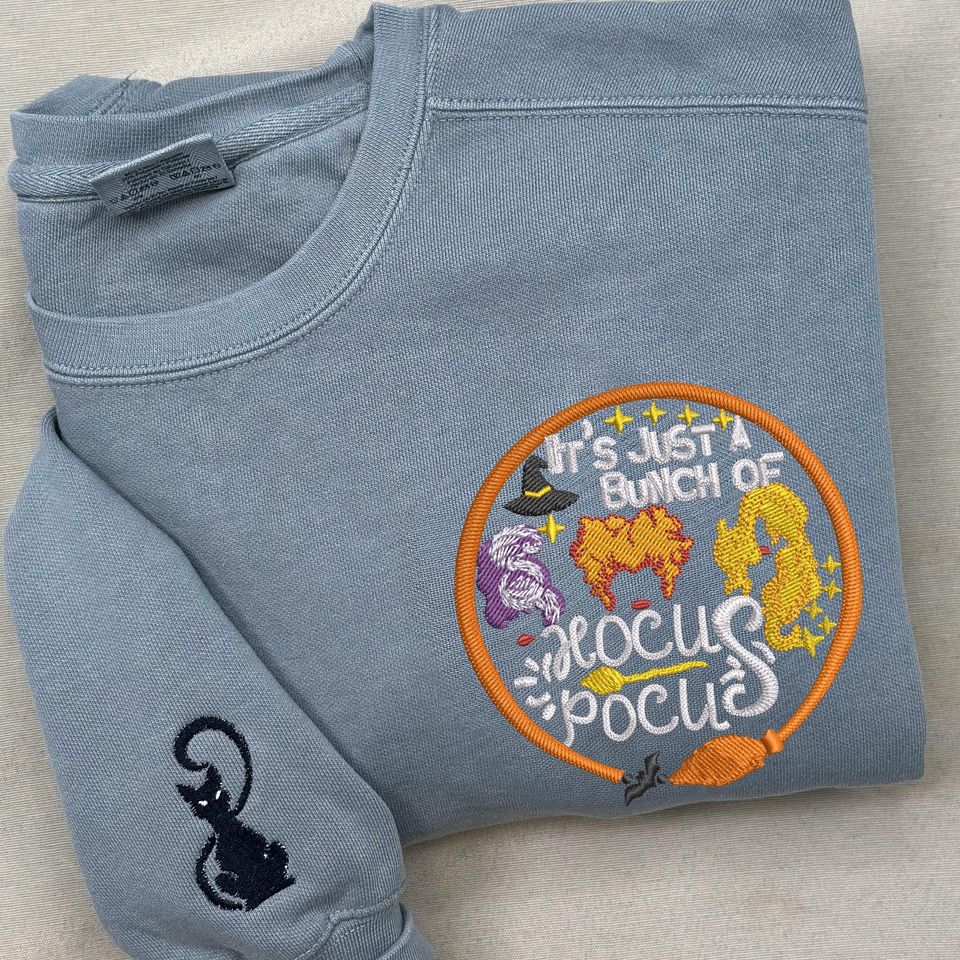 Halloween Hocus Pocus Sanderson Sisters Embroidered Sweatshirt