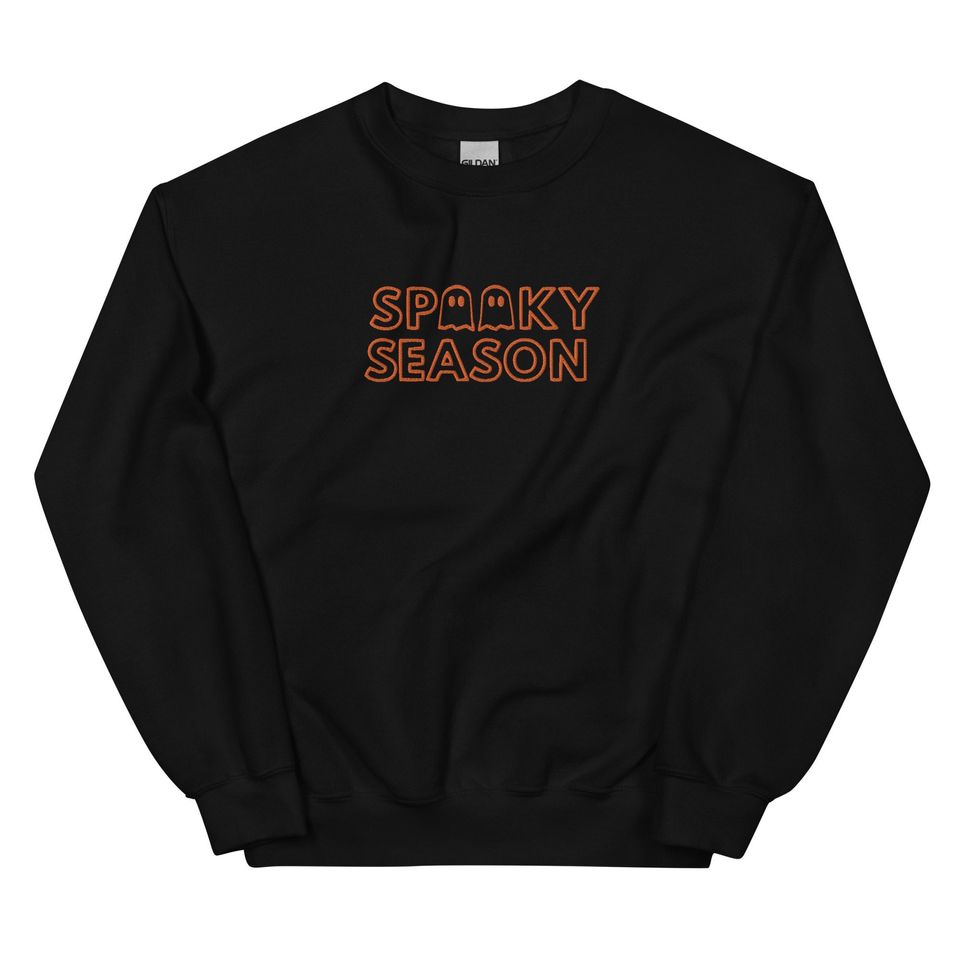 Spooky Season Embroidered Sweatshirt, Crewneck Sweatshirt