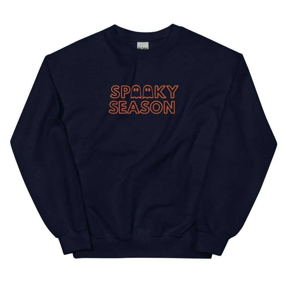 Spooky Season Embroidered Sweatshirt, Crewneck Sweatshirt