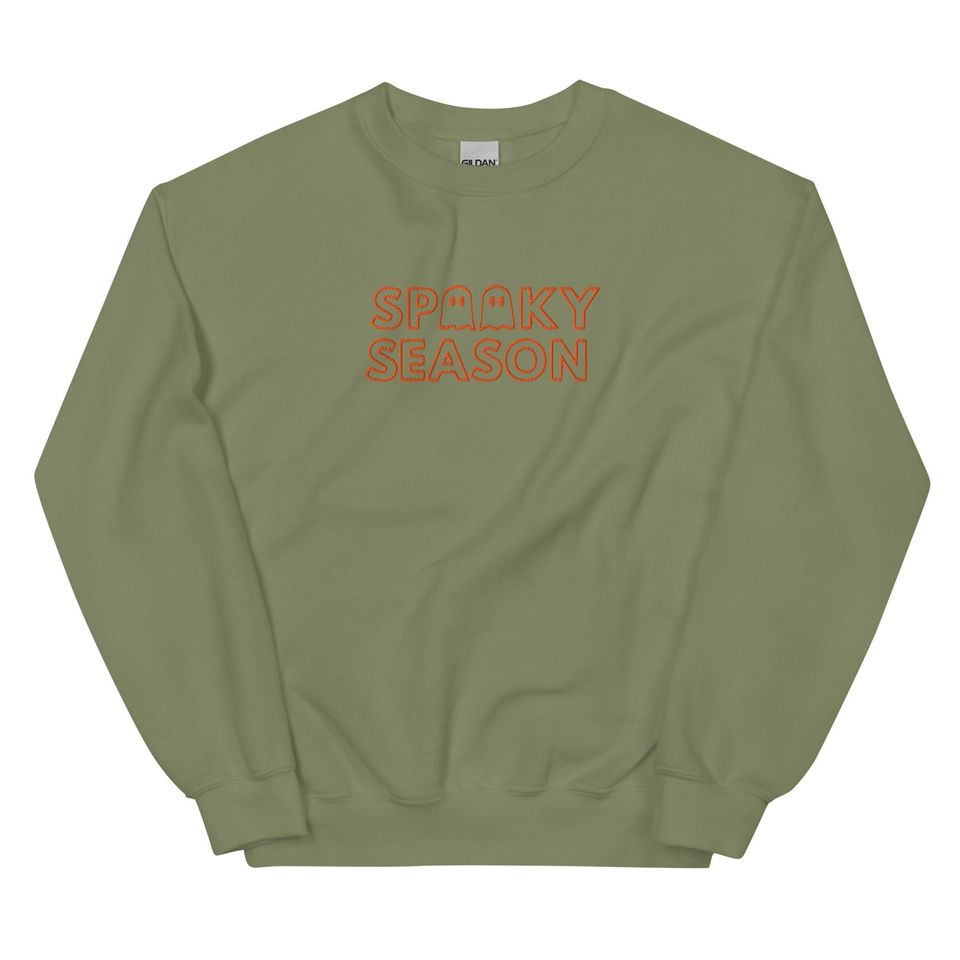 Spooky Season Embroidered Sweatshirt, Crewneck Sweatshirt