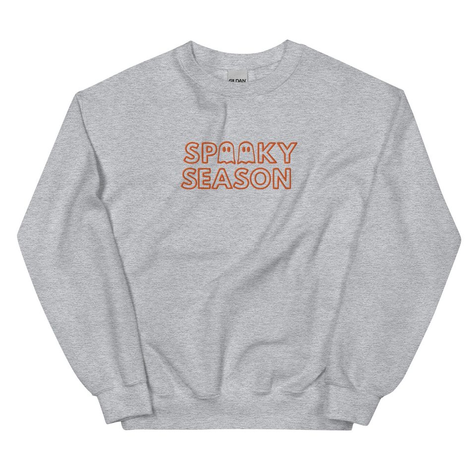 Spooky Season Embroidered Sweatshirt, Crewneck Sweatshirt