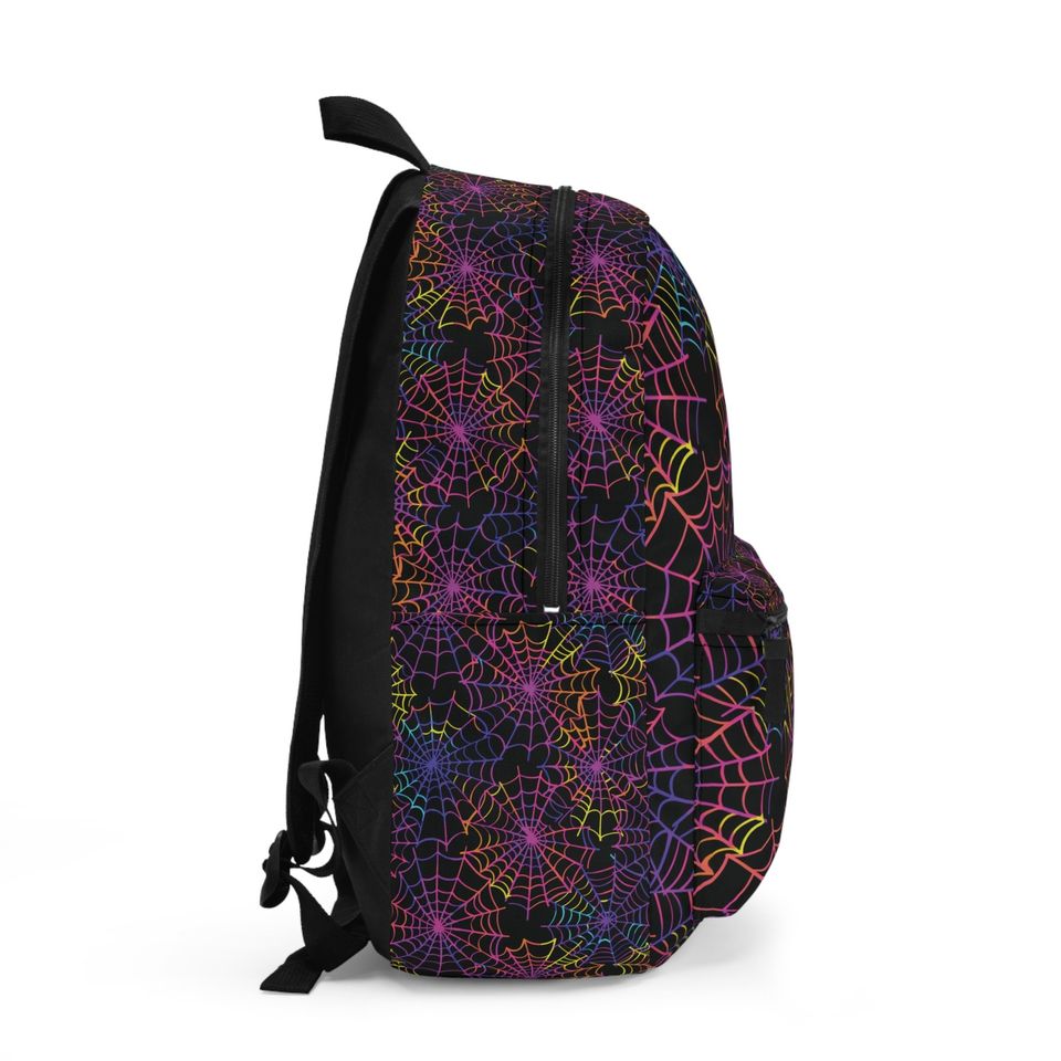 Neon Rainbow Spiderweb Backpack | Stylish and Durable School Bag | Perfect for Everyday Use