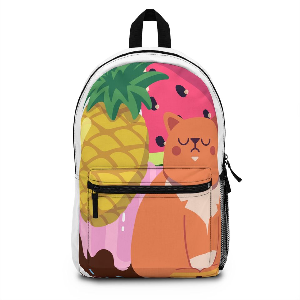 All over print Backpack "CatAstrophic IceCream Melon Pinapple"