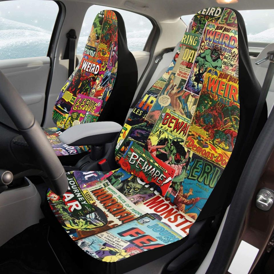 1950s Horror Comic Art - Car Seat Covers