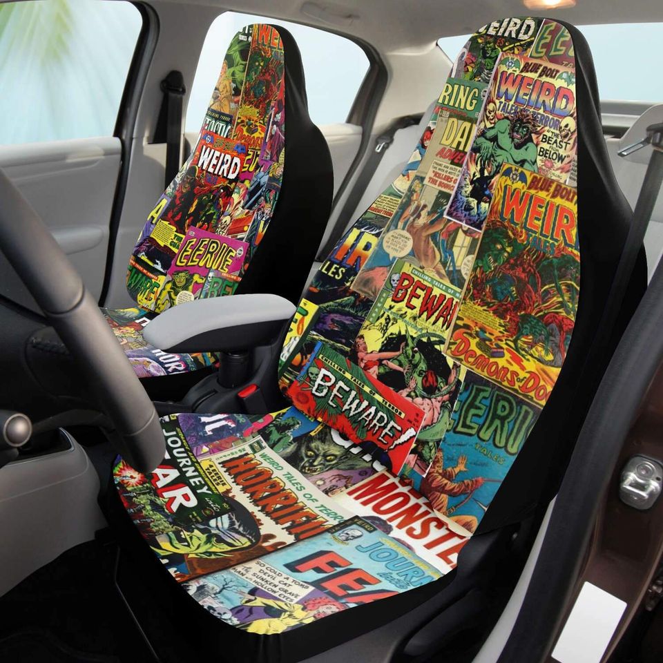 1950s Horror Comic Art - Car Seat Covers