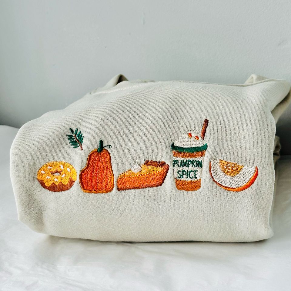 Pumpkin Spice Everything Embroidered Sweatshirt - Cosy Autumn Jumper