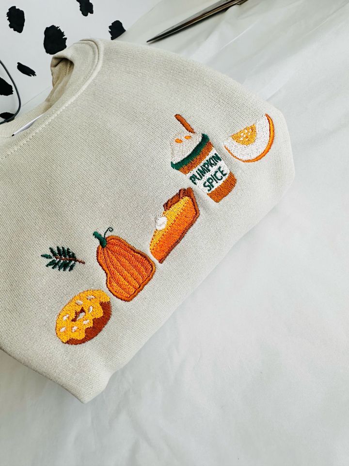 Pumpkin Spice Everything Embroidered Sweatshirt - Cosy Autumn Jumper