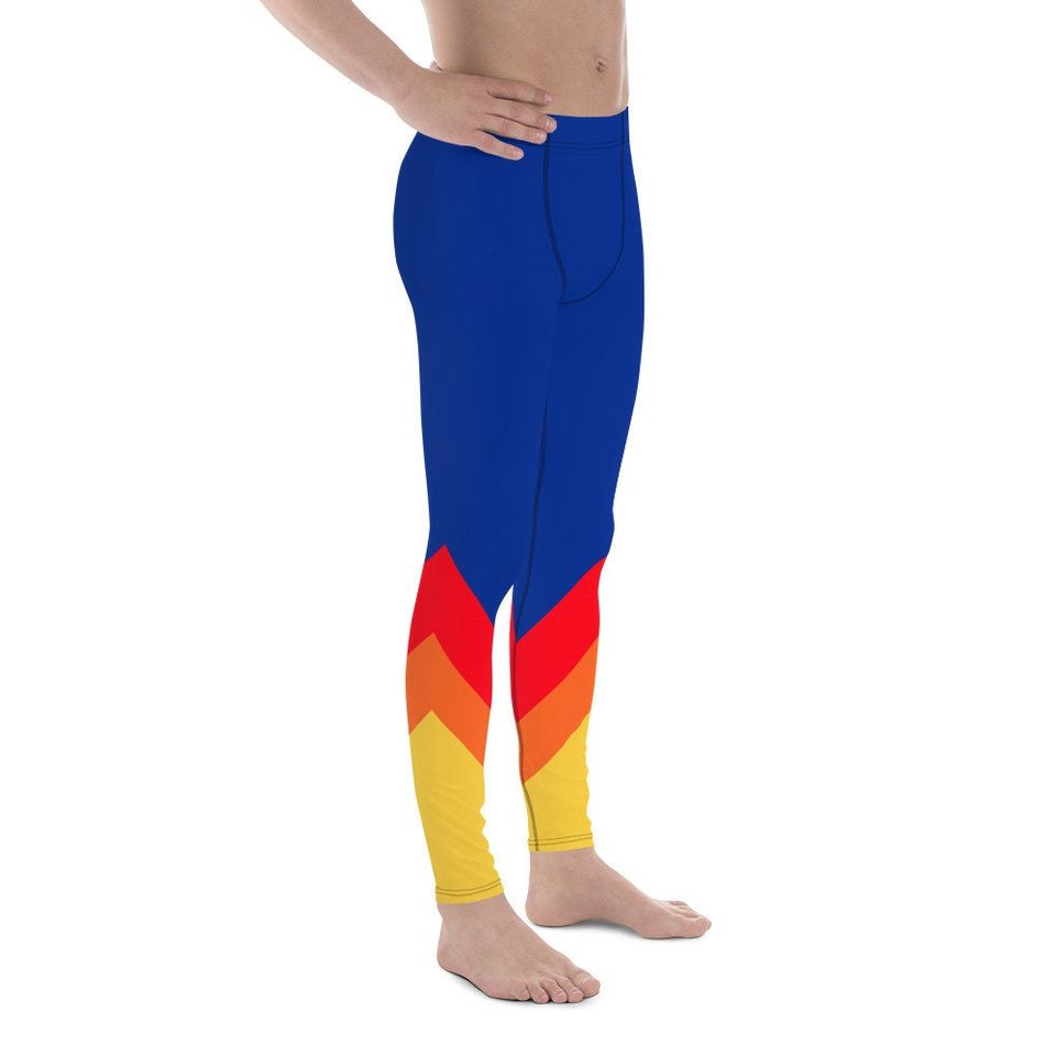 Retro Block Chevron Men's Leggings