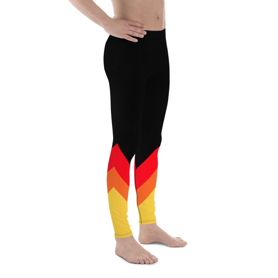 Retro Block Chevron Men's Leggings