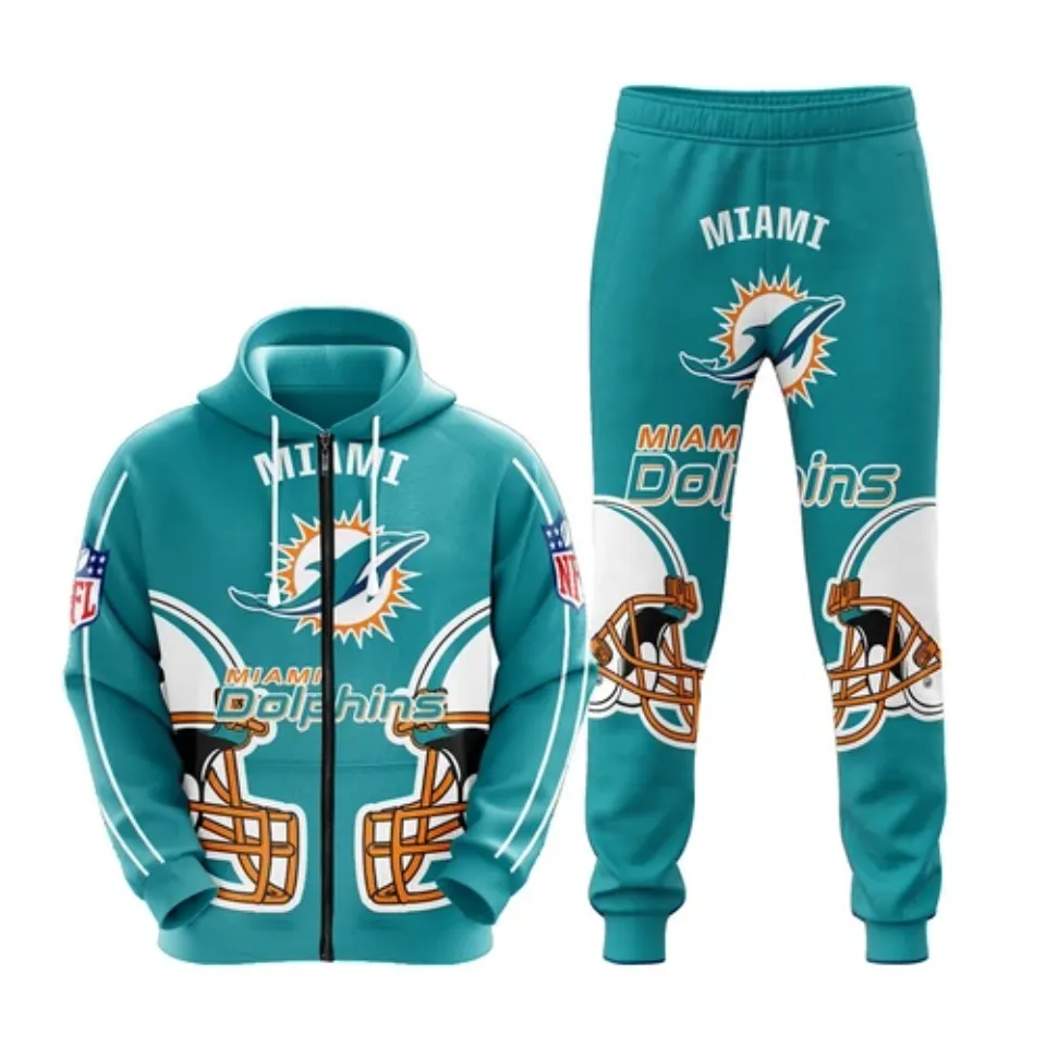 Miami Dolphins Men's Hoodie Jogger Sets, Sport Outfits