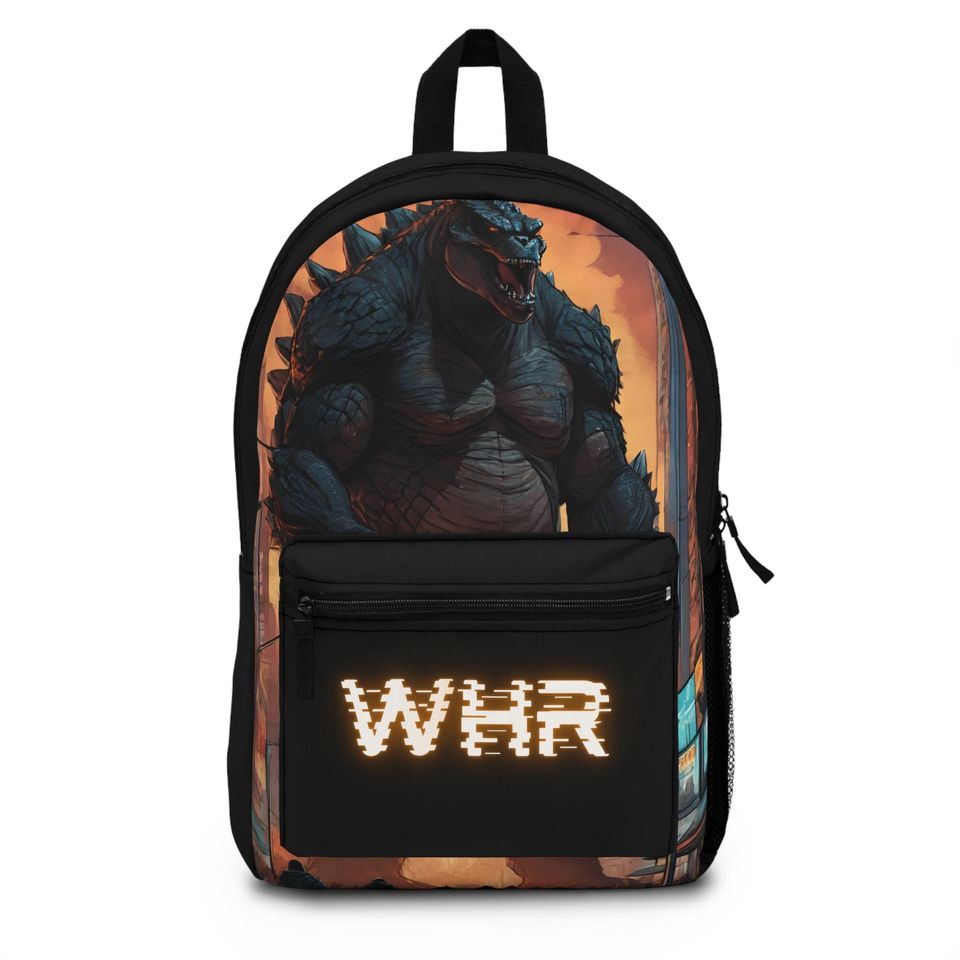 Personalized god zilla Backpack | Custom Name Hero Bookbag | Back to School Bookbag for Boys | Boys Backpack | Superhero Name Backpack