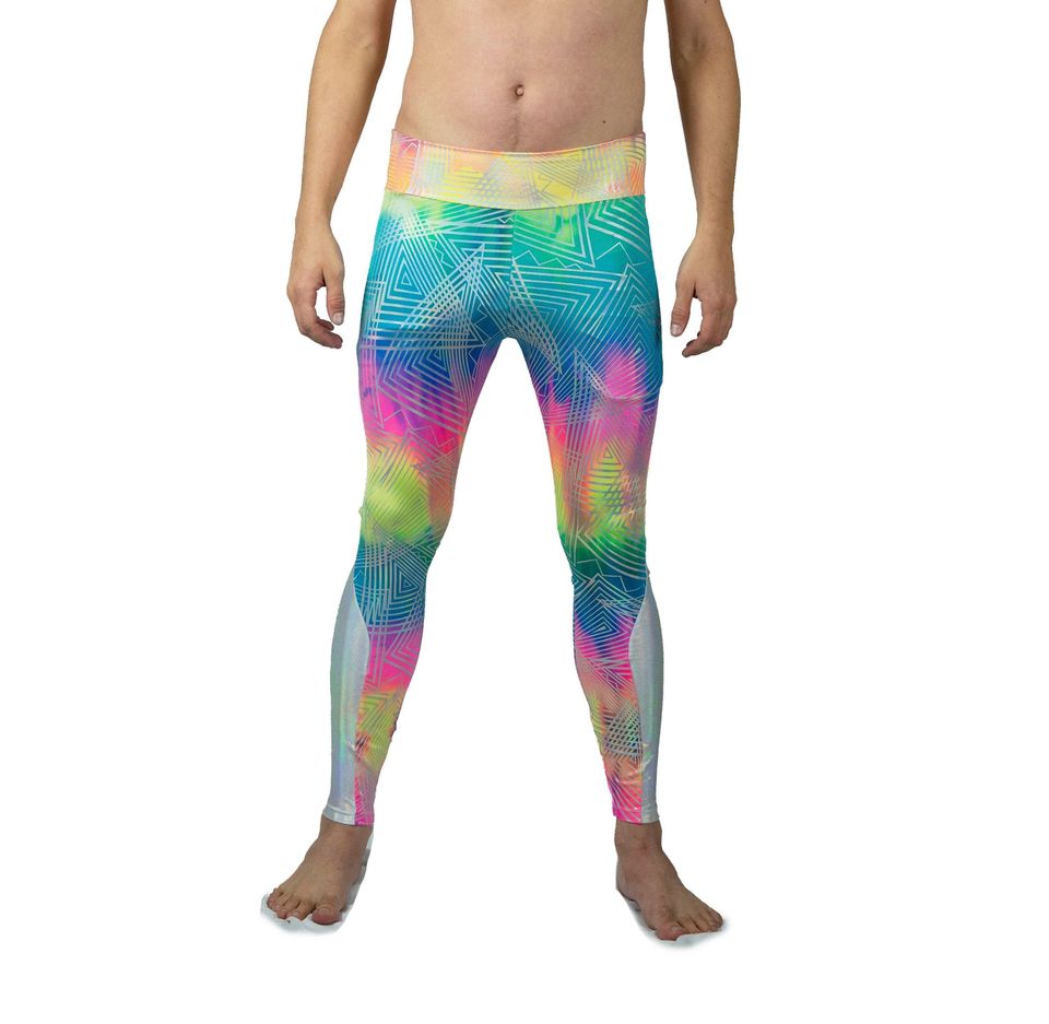 Neon Leggings Meggings Mens Leggings with pockets, EDC Outfit Burning Man
