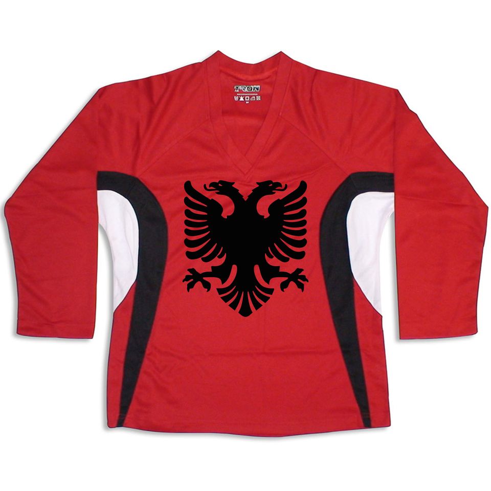 Customized Albania Eagle Hockey Jersey-Including Name