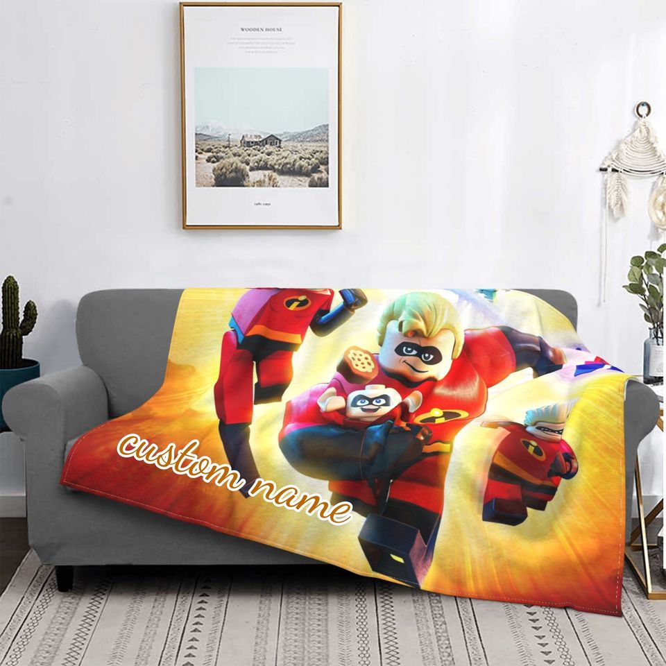 Custom Name Blanket Disney The Incredibles Tapestry Personalized Blankets Birthday Gift Customized DIY