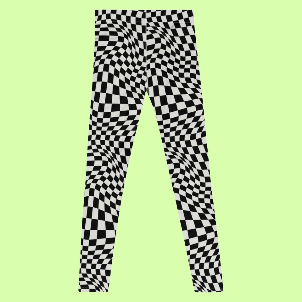 Checkerboard Op Art Man Leggings. Premium quality.