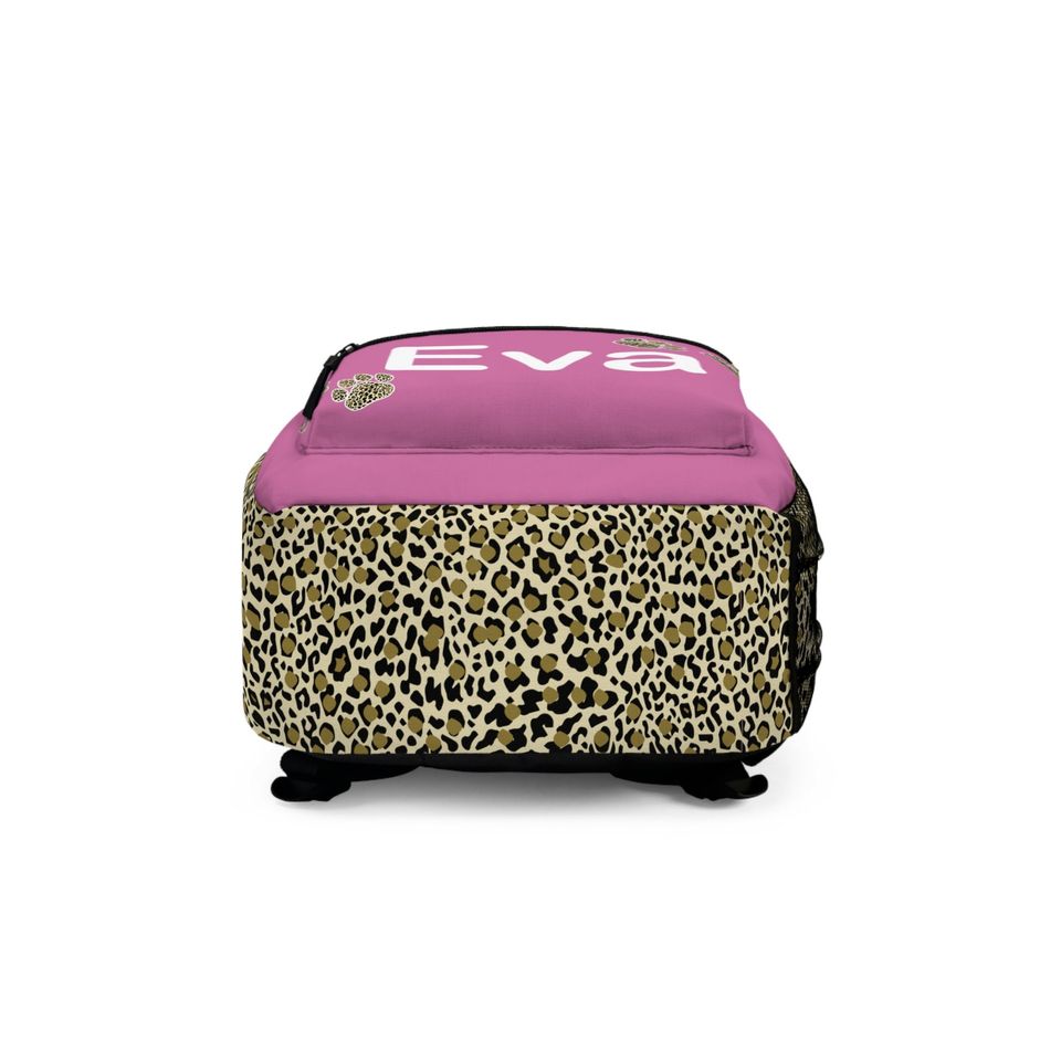 Personalized Leopard Backpack for Girls - Custom Pink Name Backpack with Trendy Leopard Print - Perfect Back to School Bag