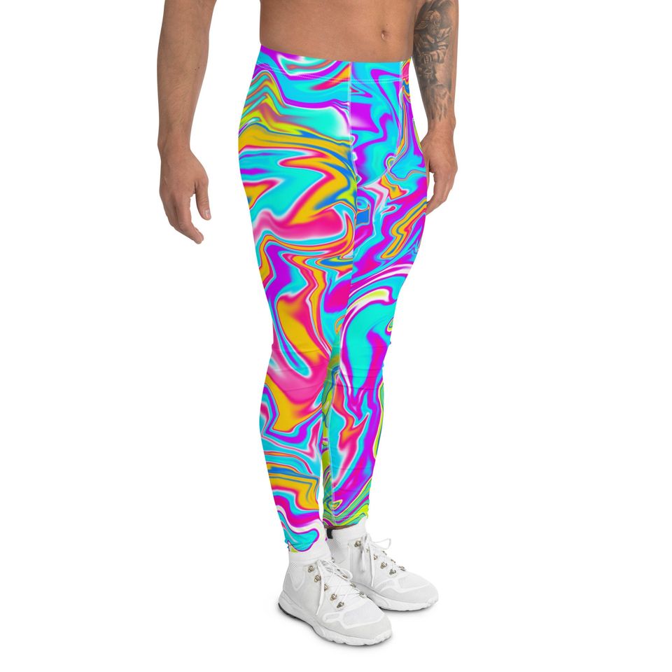 Men's Leggings, XS-3XL, Spandex, Tights, Psychedelic, Activewear, Stretch Pants