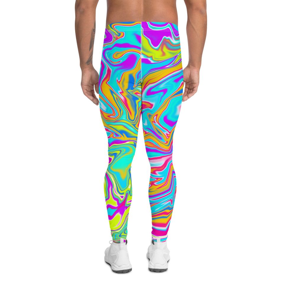 Men's Leggings, XS-3XL, Spandex, Tights, Psychedelic, Activewear, Stretch Pants