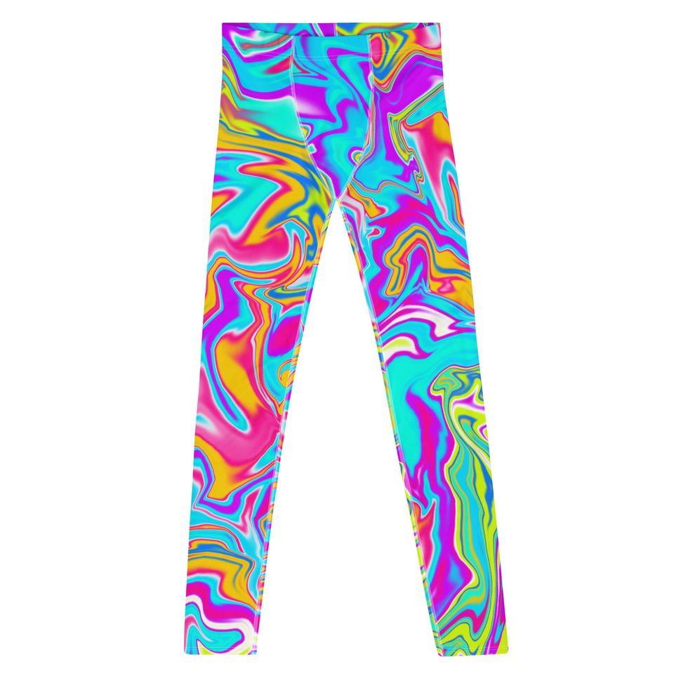 Men's Leggings, XS-3XL, Spandex, Tights, Psychedelic, Activewear, Stretch Pants