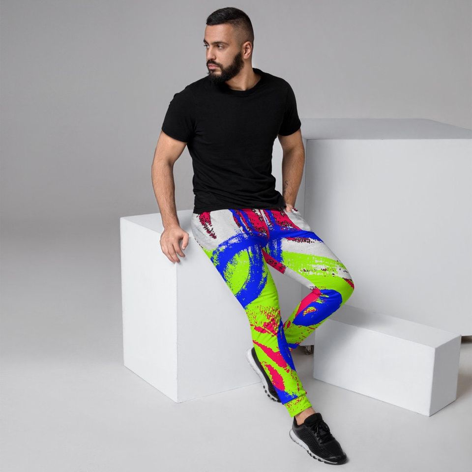 Patterned Mens Joggers | Leggings for Men | Yoga Pants | Workout Exercise Leggings