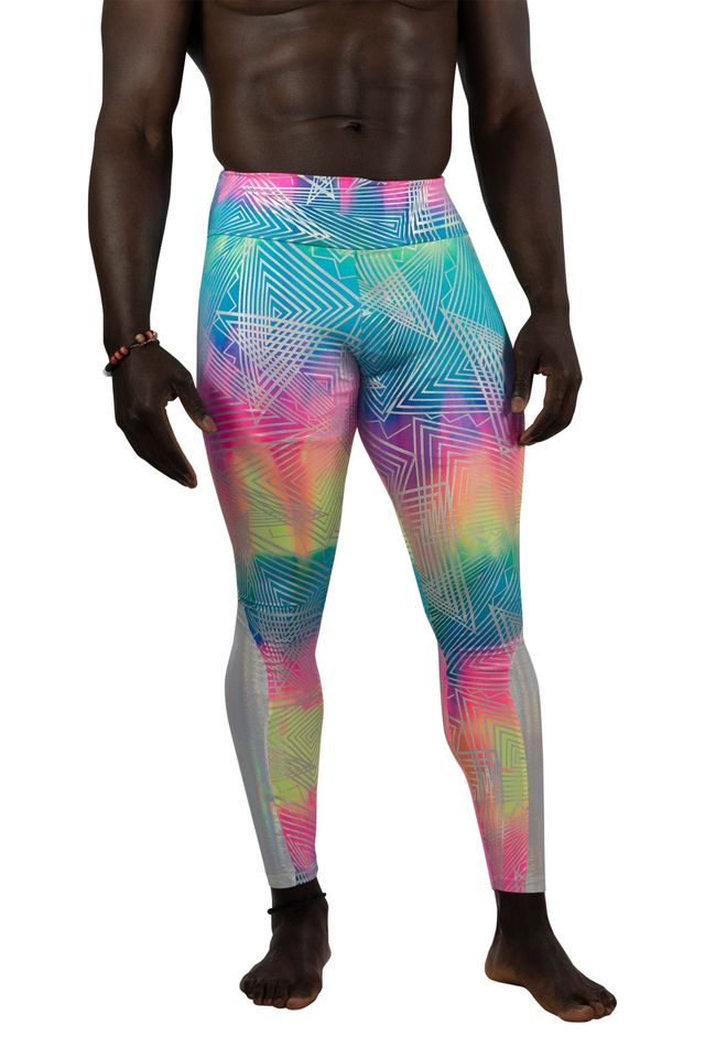 Neon Leggings Meggings Mens Leggings with pockets, EDC Outfit Burning Man