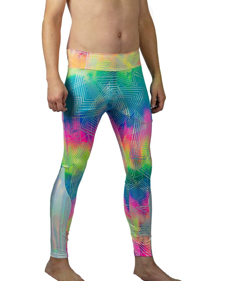 Neon Leggings Meggings Mens Leggings with pockets, EDC Outfit Burning Man