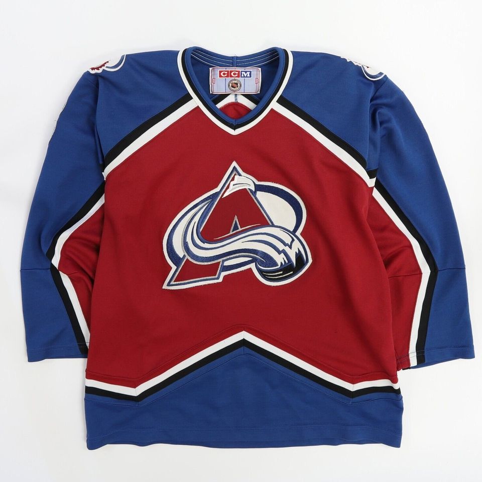 Vintage Colorado Avalanche Sandis Ozolinsh CCM Hockey Jersey Size Large 90s NHL
