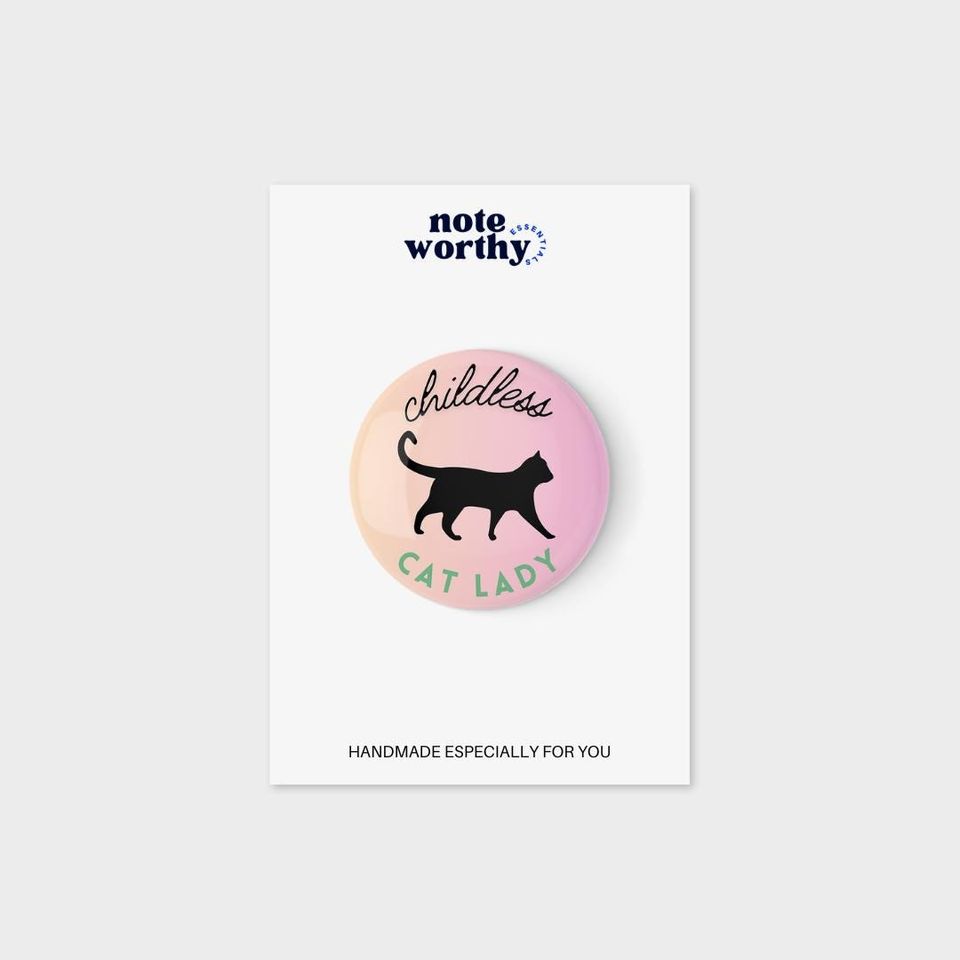 Childless Cat Lady Pin | Cat Lady | Cat Lady for Kamala Button | Comma La Pin