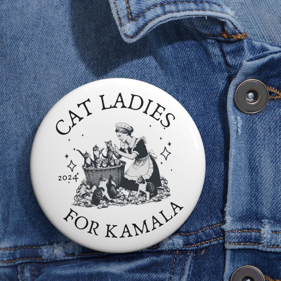 Kamala Harris Pin Childless Cat Lady Button Kamala Harris For President Button 2024