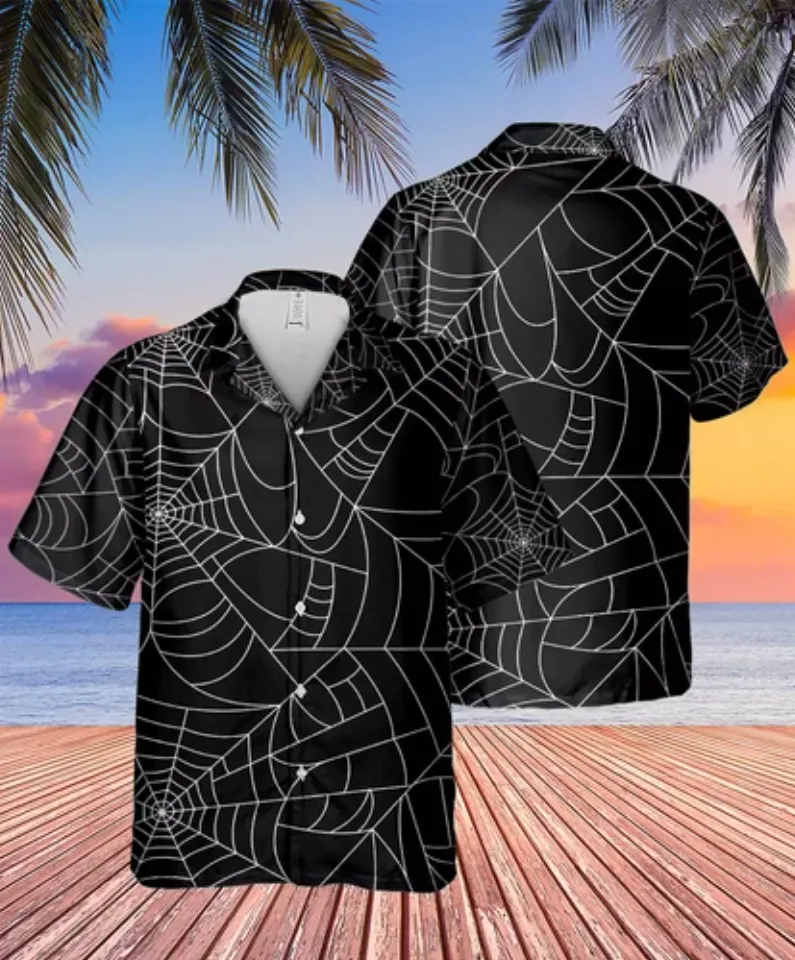 Halloween Spiderweb Luxury Premium Hawaiian Short Sleeve