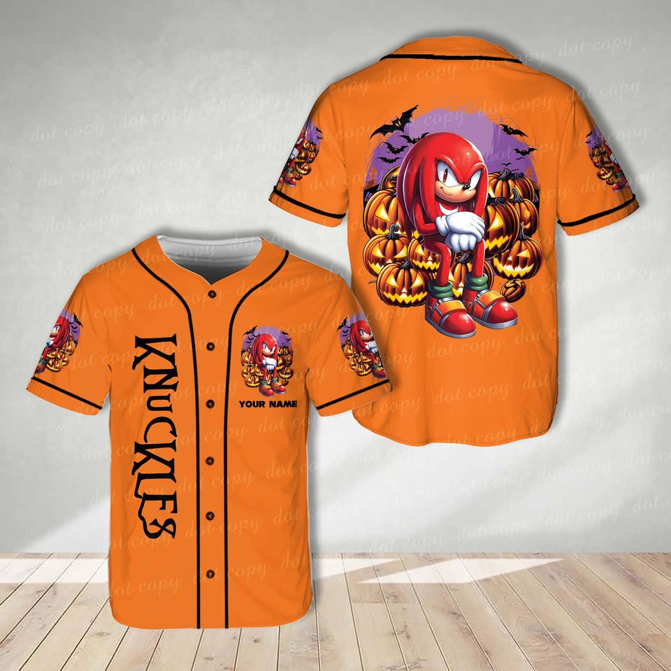 Custom Sonic the Hedgehogg Halloween Baseball Jersey Personalized Sonic Shirt