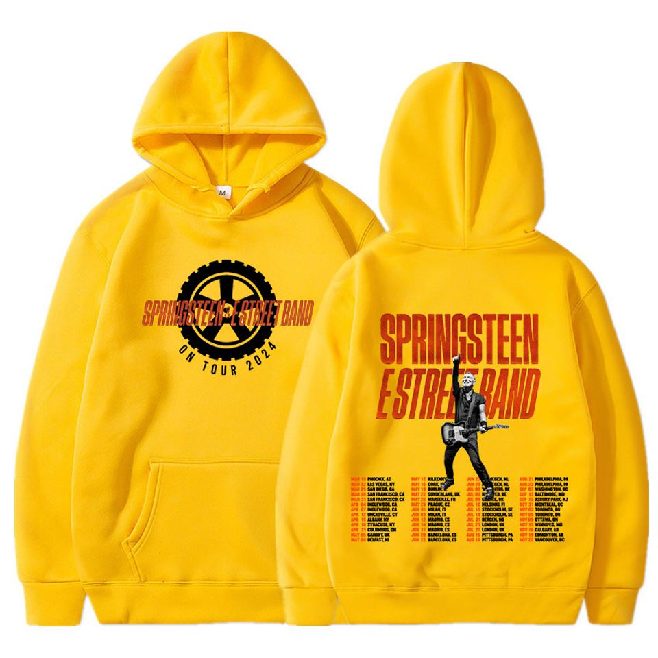 Bruce Springsteen and E Street Band 2024 Tour Hoodies, Men Women Fashion Harajuku Long Sleeve Oversized Streetwear