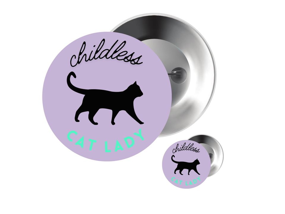 Childless Cat Lady | Cat Lady Button | Kamala Harris 2024 Button | Comma La Pin