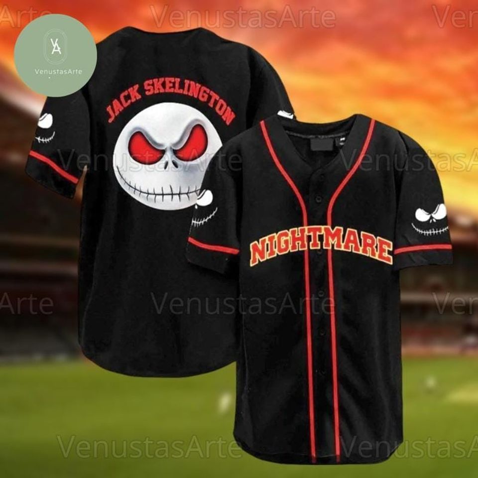 Halloween Horror Baseball Jersey, Jack Skellington Baseball Shirt
