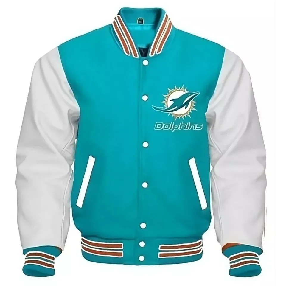 Miami Dolphins Varsity Jacket, Coat, Birthday Gift, Sport Gifts