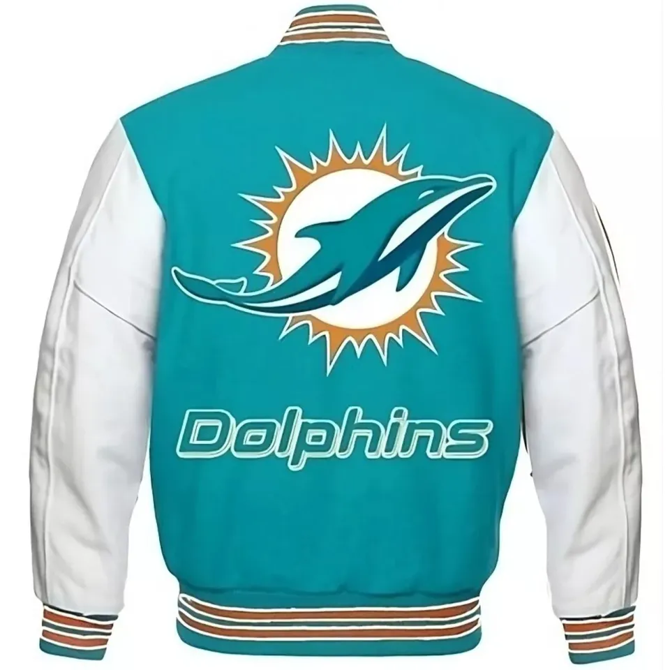 Miami Dolphins Varsity Jacket, Coat, Birthday Gift, Sport Gifts