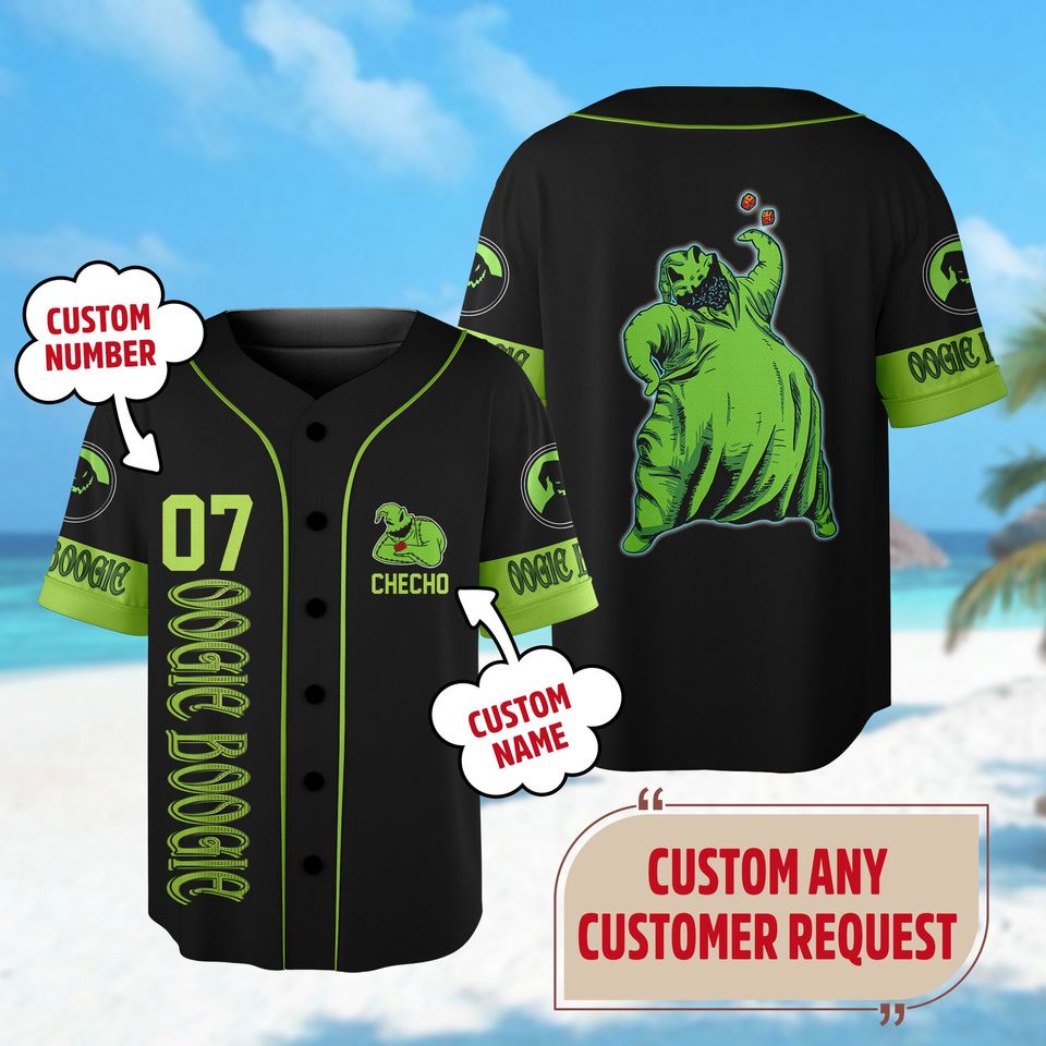 Custom Oogie Boogie Halloween Baseball Jersey, Nightmare Before Christmas Jersey Team