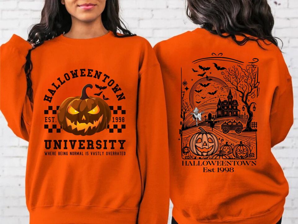 Halloweentown 1998 Back and Front Sweatshirt, Retro Halloween Town