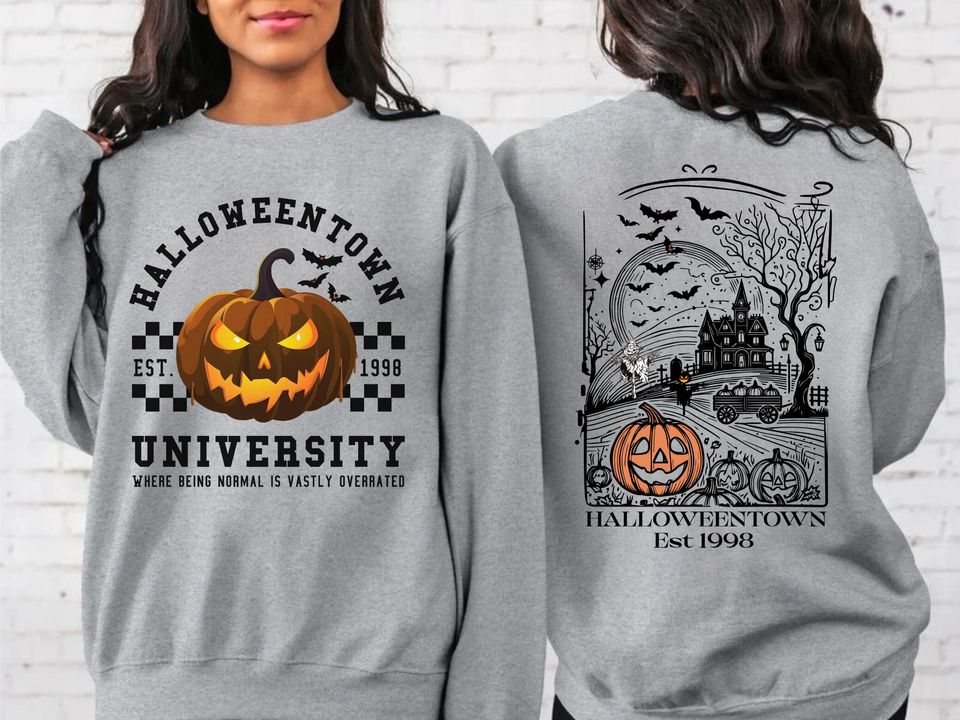 Halloweentown 1998 Back and Front Sweatshirt, Retro Halloween Town