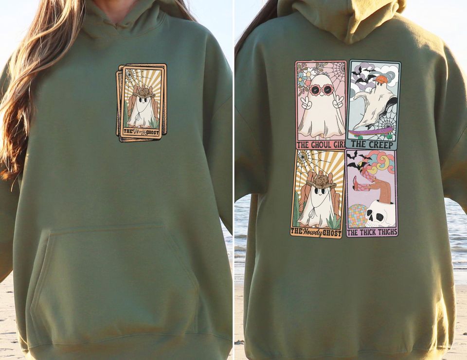 Halloween Back and Front Sweatshirt, Gildan, Halloween Sweatshirt