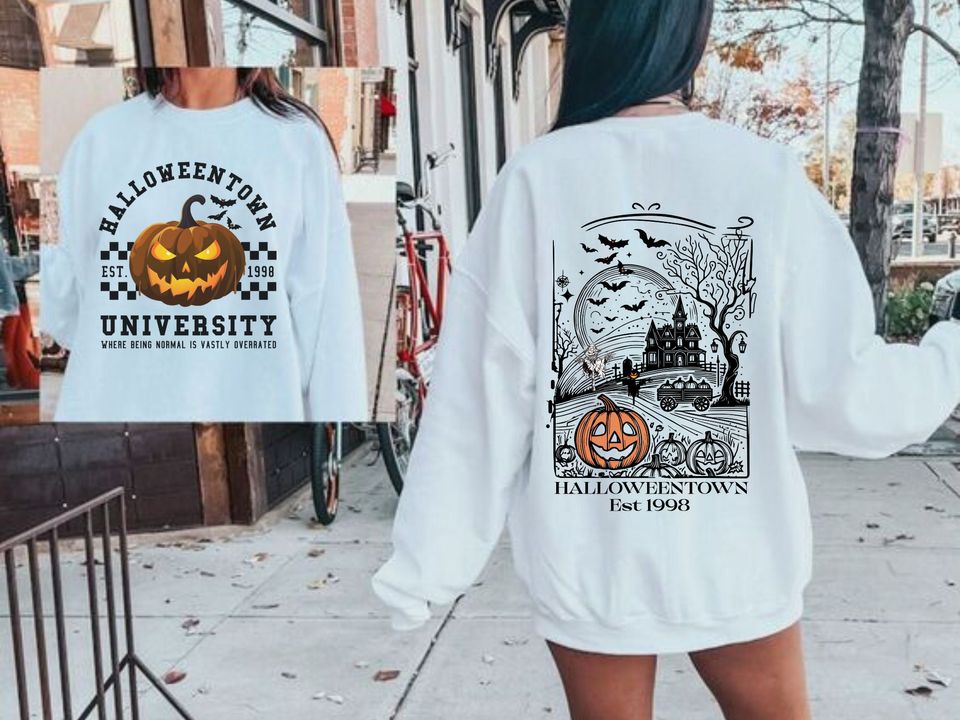 Halloweentown 1998 Back and Front Sweatshirt, Retro Halloween Town