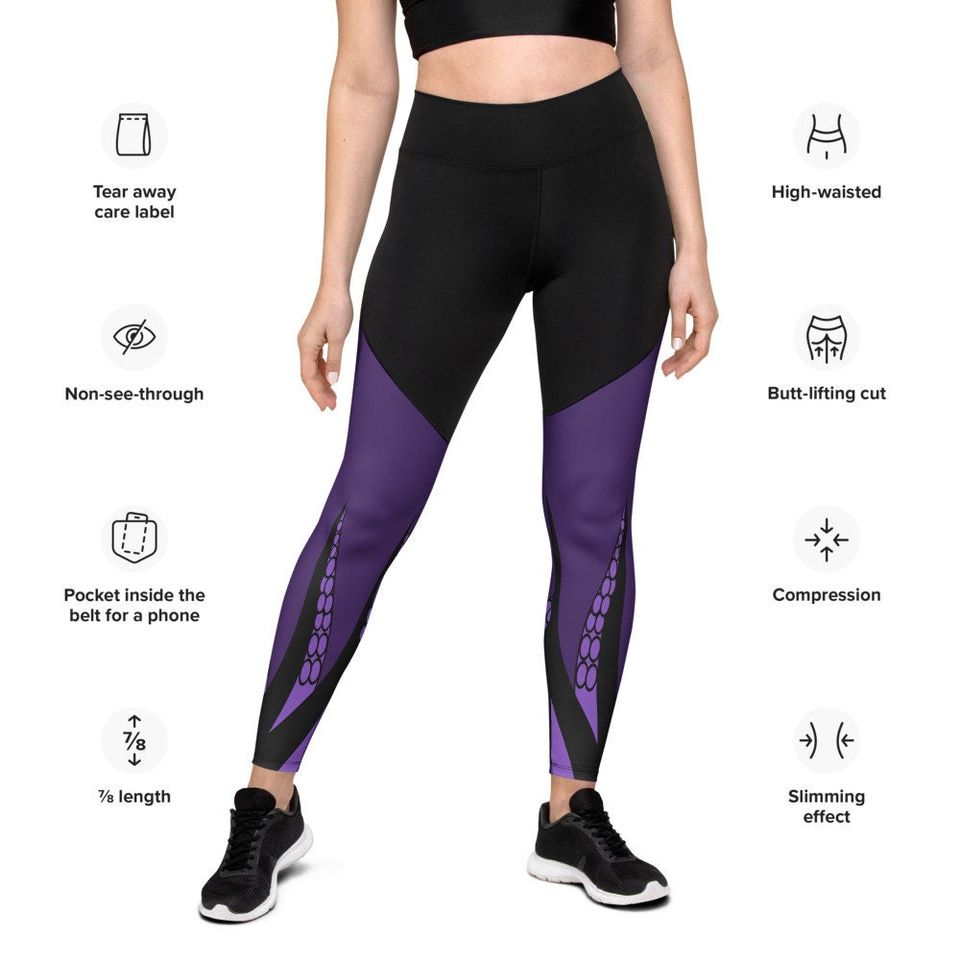 Purple Tentacles Sports Leggings
