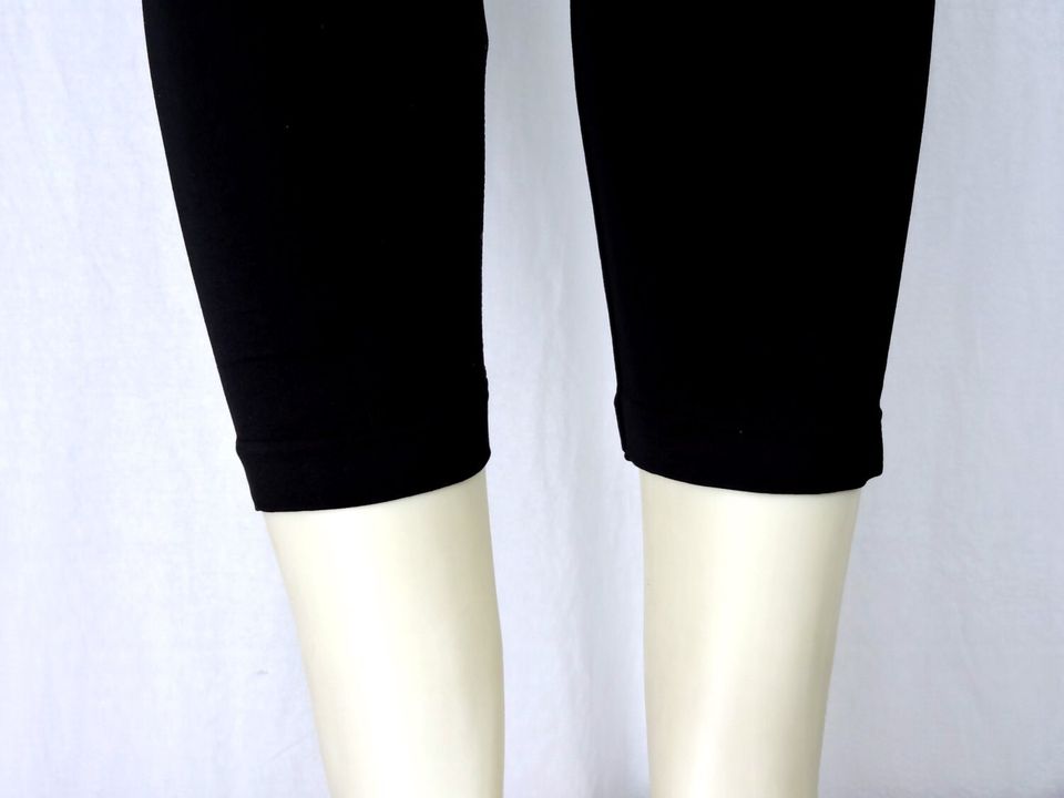 Plus Size Black Capri Length Leggings Embellished Rhinestone