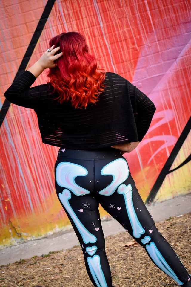 Adorabones Black & Seafoam Leggings
